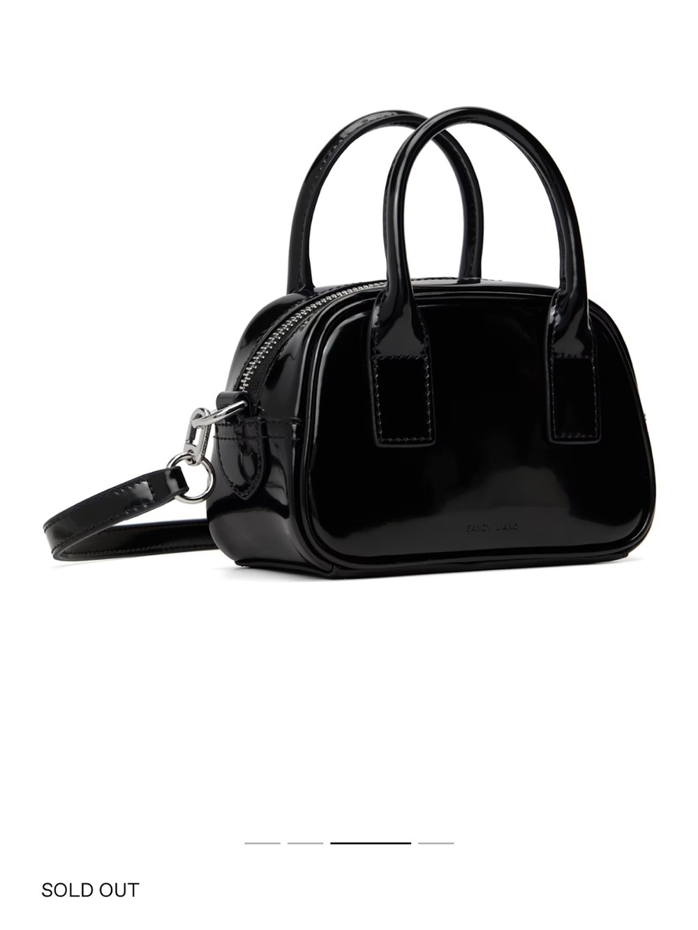 Sandy Liang Black Patent Mini Satchel Handbag - Picture 3 of 5